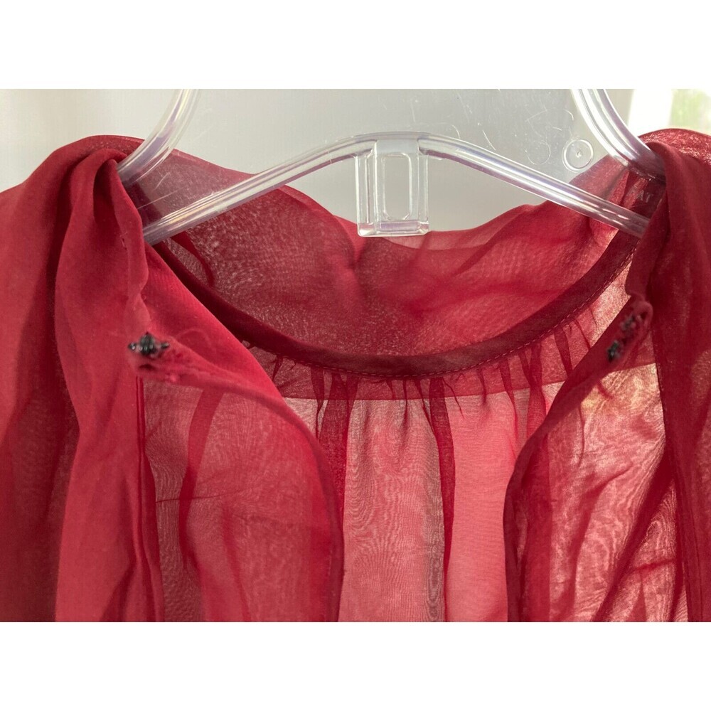 Lillie Rubin Dress Vest Set Vintage Red Long Sleeve Chiffon Hocus Pocus - Picture 6 of 16